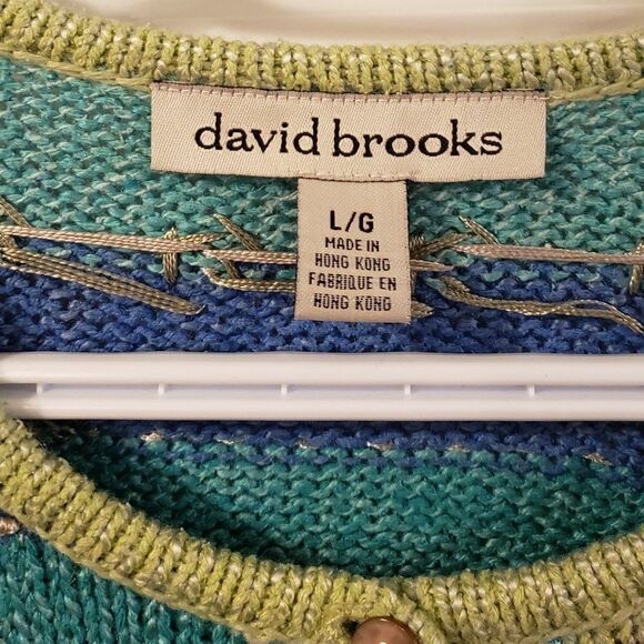 David Brooks Womens Multicolour Patchwork Snowflake Button Sweater - NEW -Size L - Picture 7 of 9